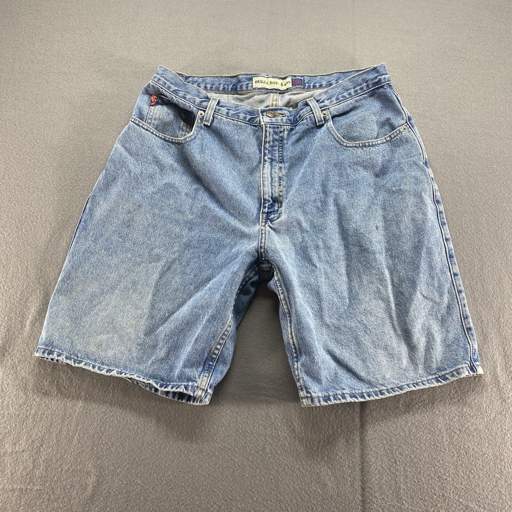 Bugle‎ Boy Shorts Mens 36 Blue Bermuda Mid Rise Jean 750 Flat Front